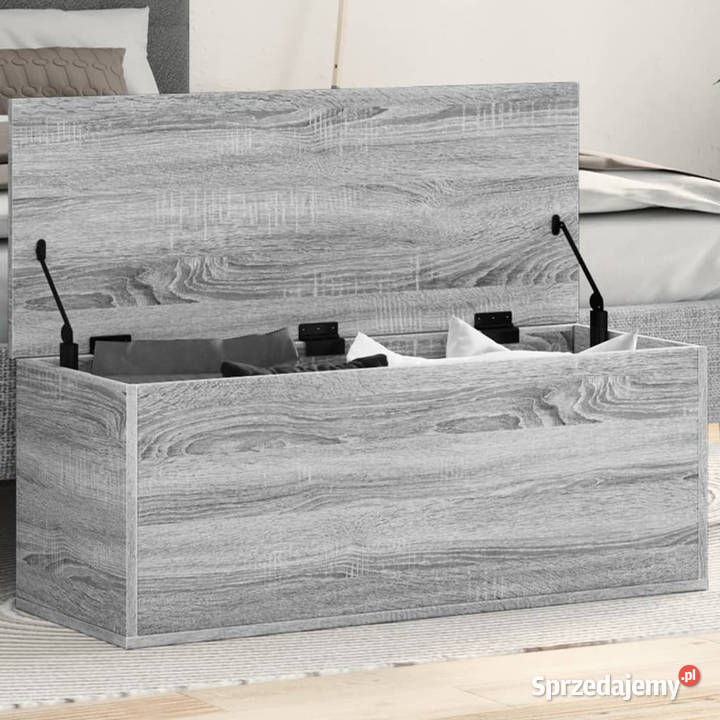Skrzynia szary dąb sonoma 90x35x35 materiał Dom i Ogród