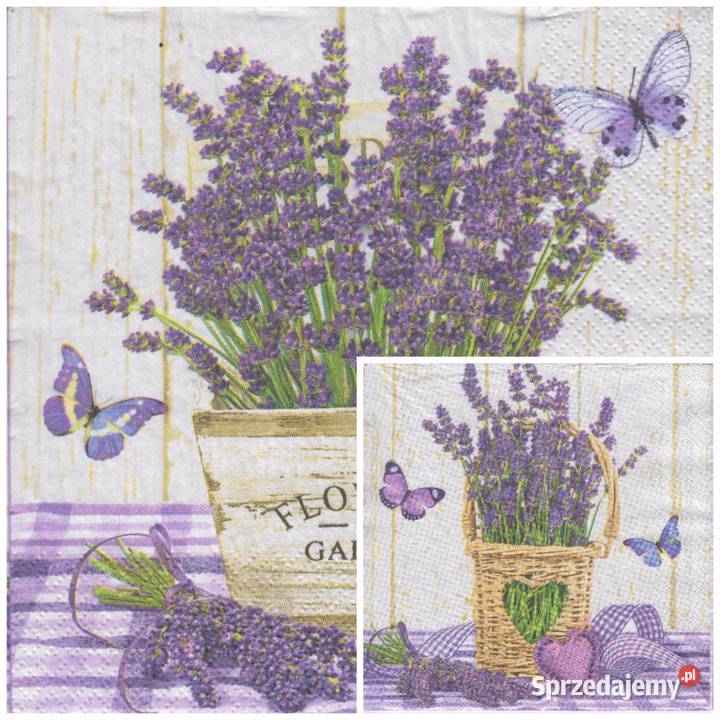 Dekupaż decoupage serwetki kwiaty łąz