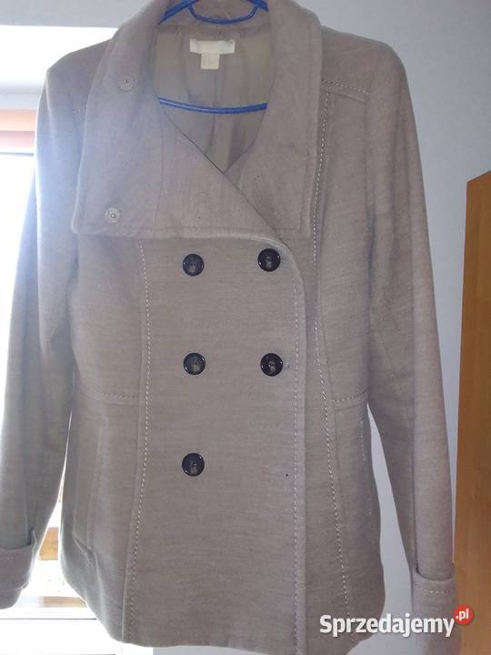 Płaszcz damski H M rozmiar 40 szary/srebrny Okrzeja