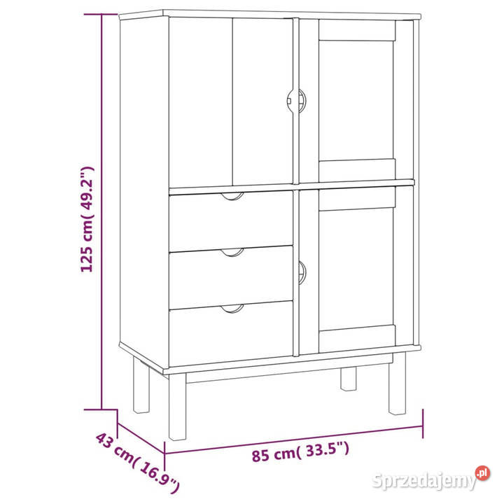Szafka OTTA 85x43x125 lita sosna WM351306 mazowieckie Warszawa sprzedam