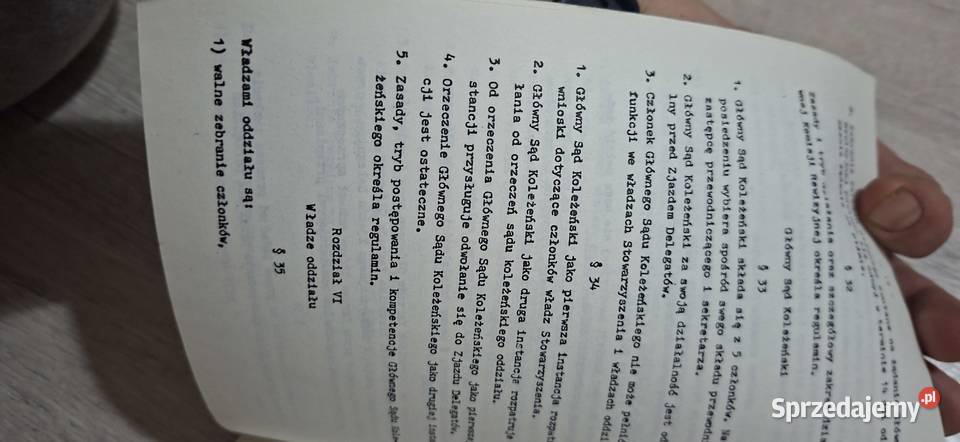 Statut SITK unikat PRL stan kolekcjonerski Antykwariat Łęczyca