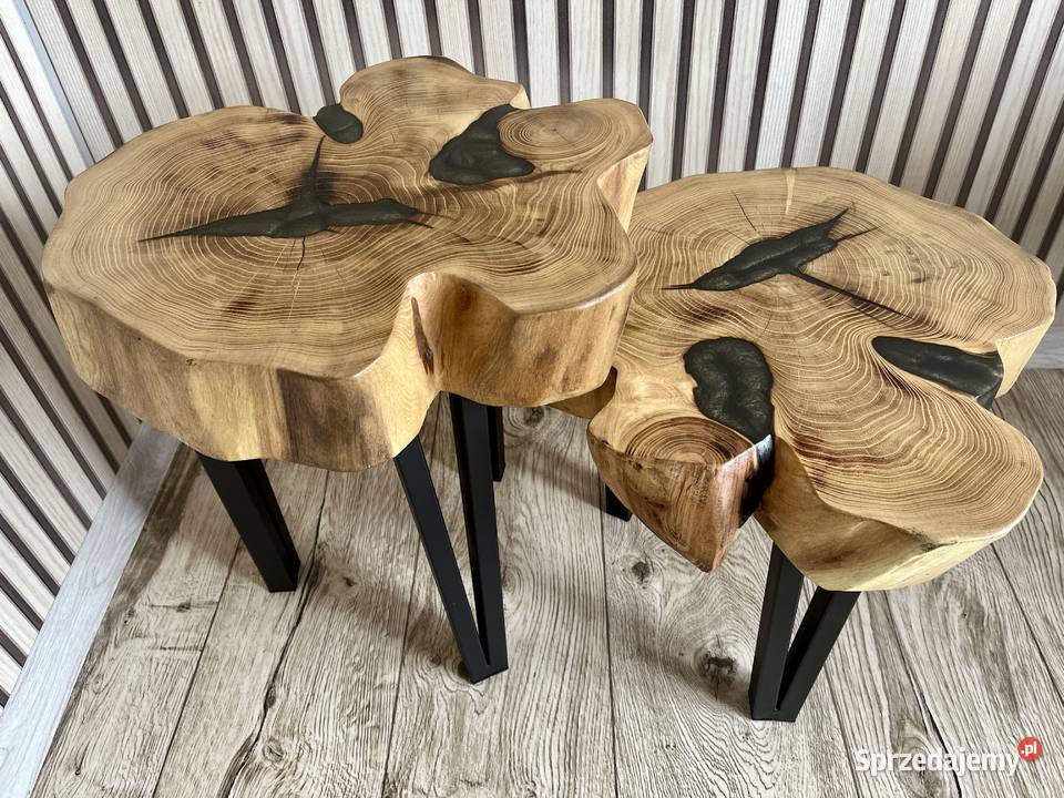 Stoliki kawowe plaster akacji orzecha dębu