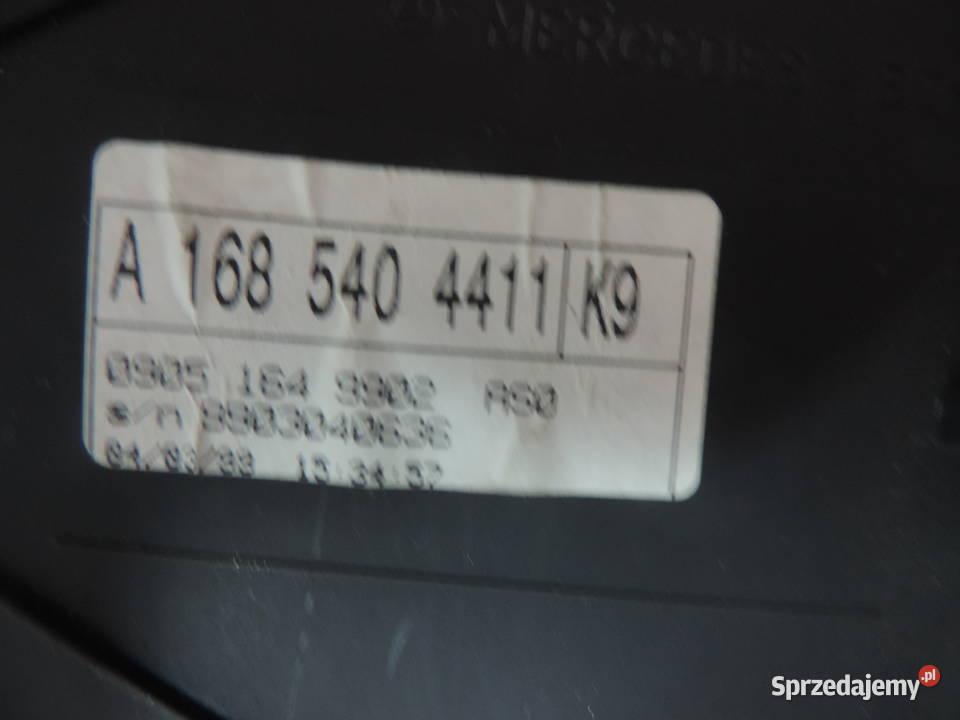 MERCEDES AKLASA W168 14 LICZNIK A1685404411 Rok produkcji 2000 Nowy Sącz