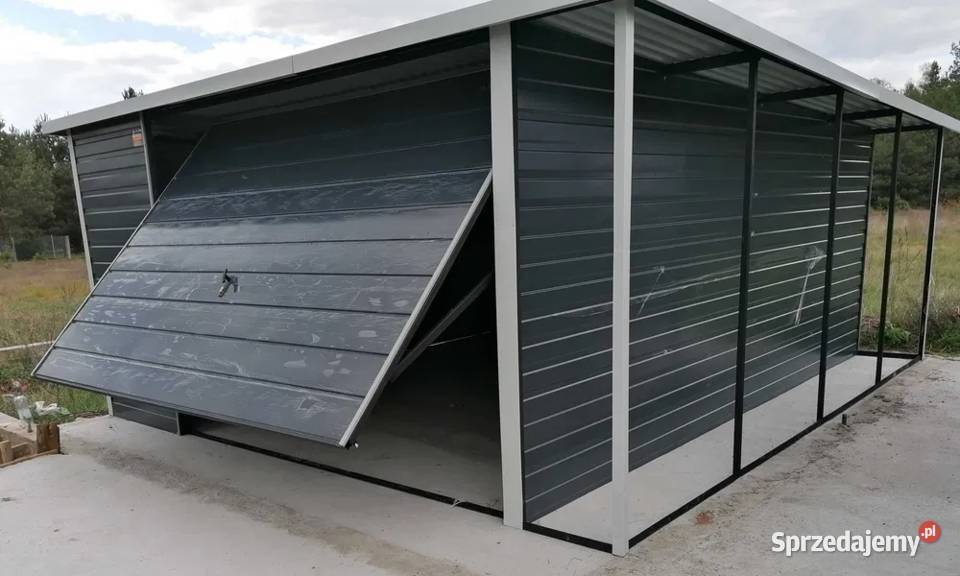 Brązowy Garaż Blaszany Schowek Garaże Blaszane