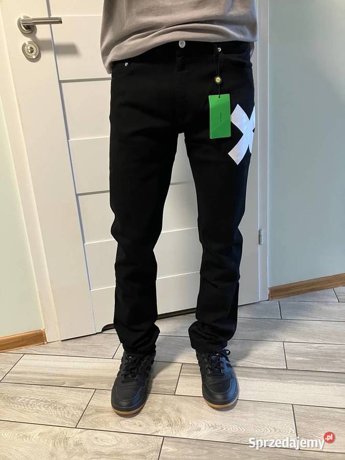 Nowe czarne męskie spodnie jeansy Kenzo skinny Nisko