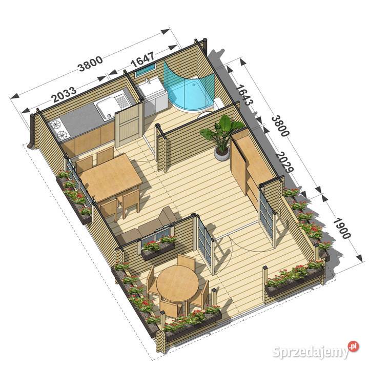 Domek letniskowy Boro Plus 46 z tarasem Dziekanów Polski