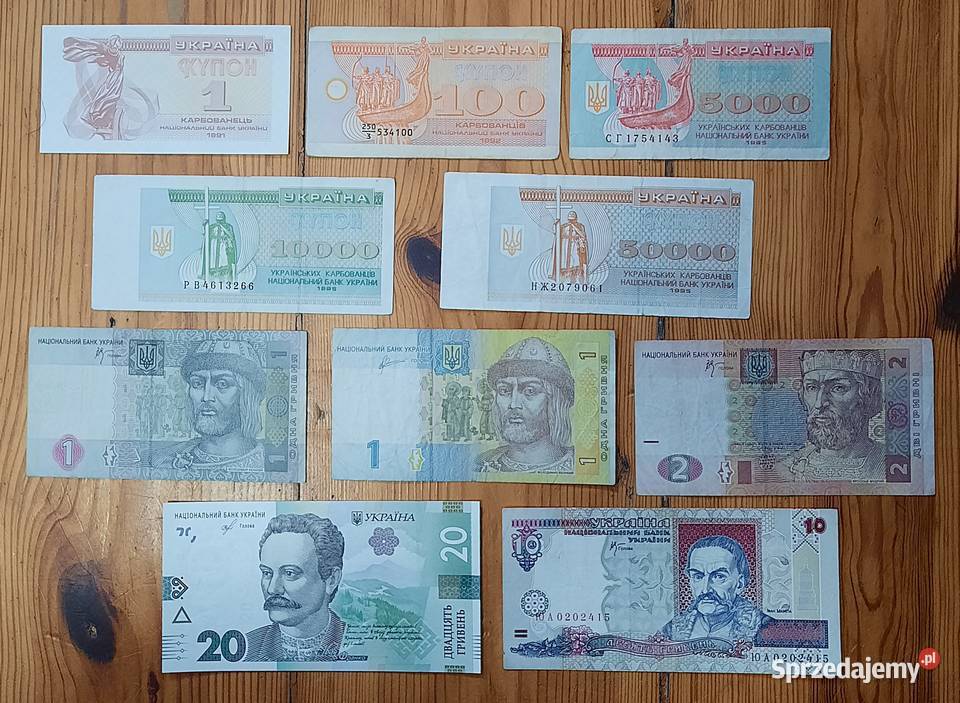 Zestaw Banknotów Ukraina x 10 śląskie Gliwice