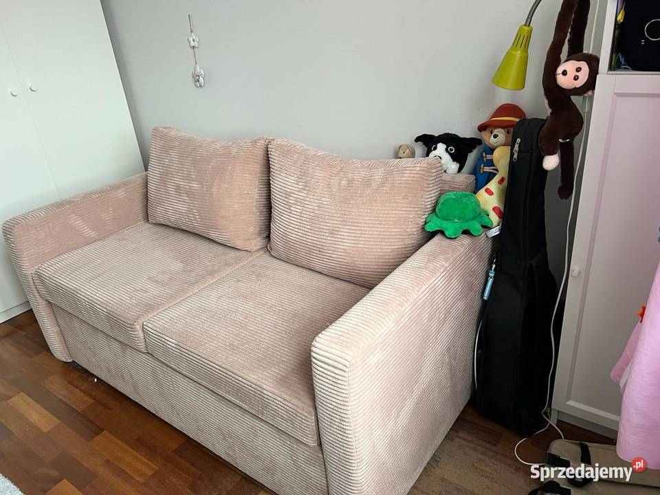 Dwuosobowa sofa jasny blady róż Kraków sprzedam