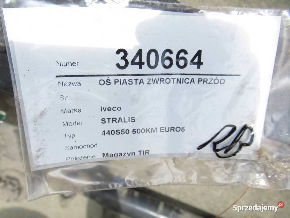 OŚ PIASTA ZWROTNICA PRZÓD IVECO STRALIS I Van ciężarowe sprzedam