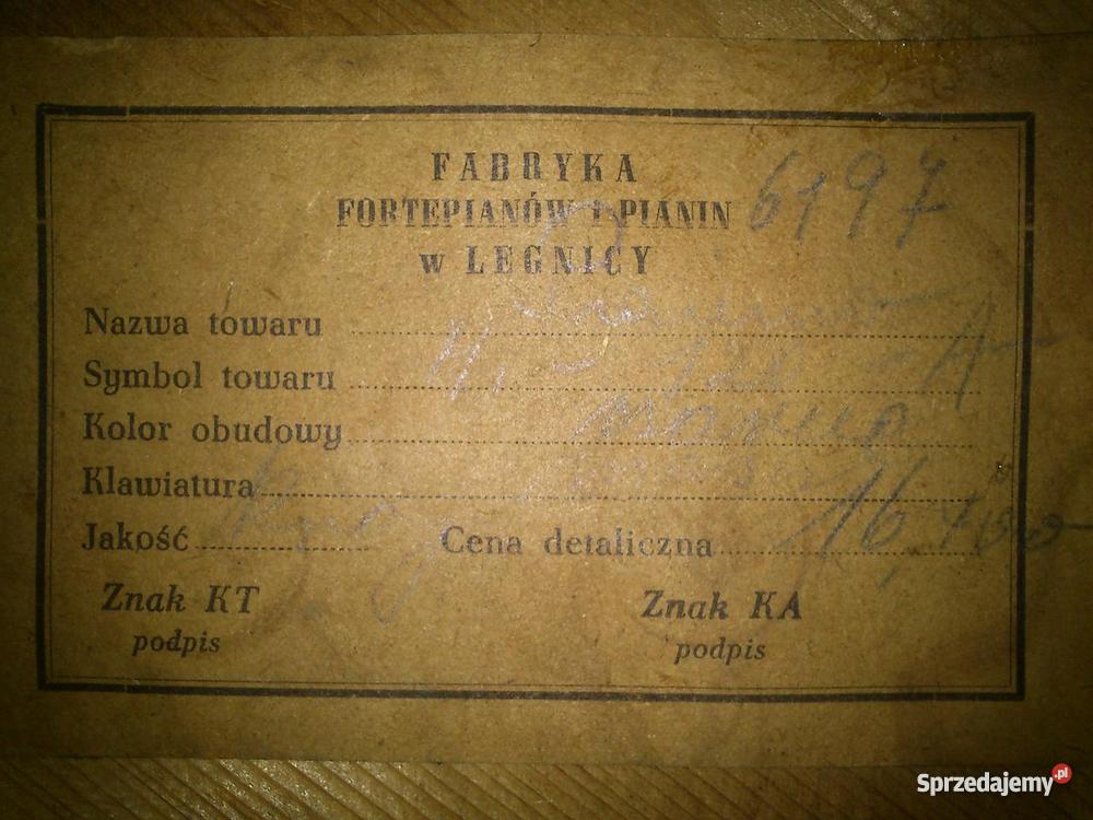 Pianino Legnica 1957r łódzkie Łódź