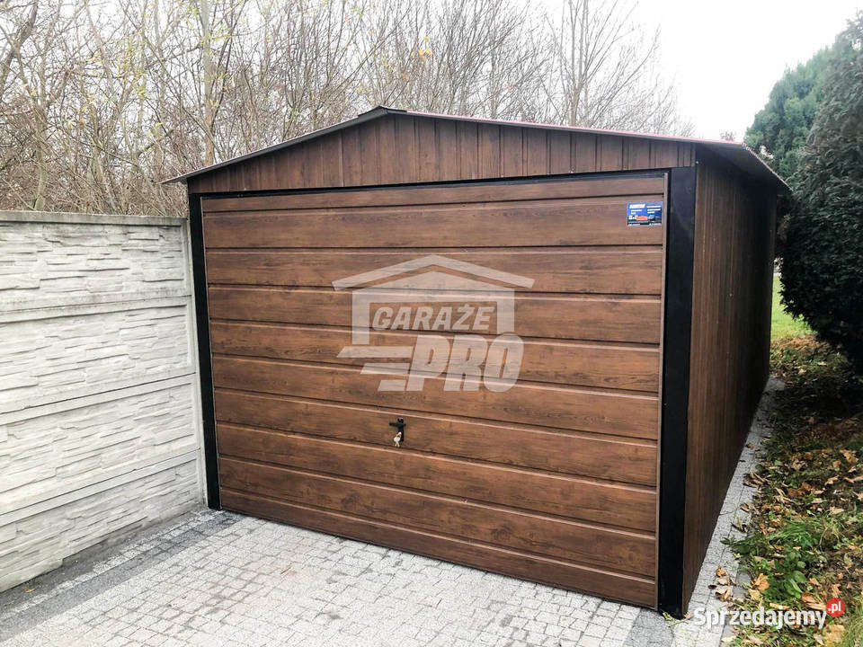 Garaż blaszany 3x6 2x Brama drewnopodobny Sprzedaż Jarocin