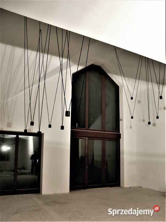 Lampa wisząca na antresole ABRA LED skośnyprosty czarny Oświetlenie Wyposażenie wnętrz podkarpackie