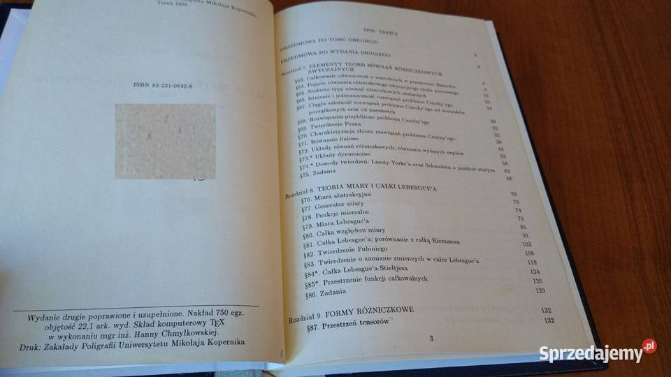 Analiza matematyczna fizyków 2 Lech Górniewicz Rok wydania 1995 pomorskie