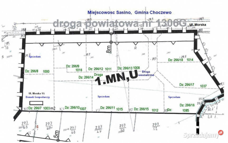 Sprzedam działki w Sasinie koło Łeby 1000m2 Sasino