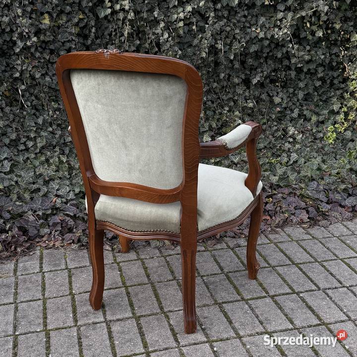 ARTexpert Wygodny Pałacowy fotel Ludwik welur Dobrzany sprzedam
