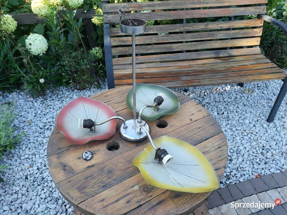 Lampa sufitowa żyrandol PRL Retro Kasinski Woźniki