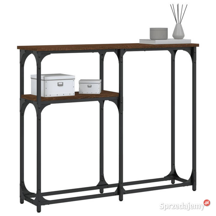 Stolik konsolowy brązowy dąb 90x225x75 WM834094 Warszawa