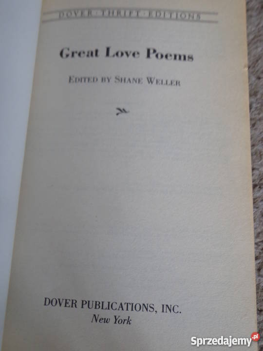 Great Love Poems Edited by Shane Weller Dover łódzkie Łódź
