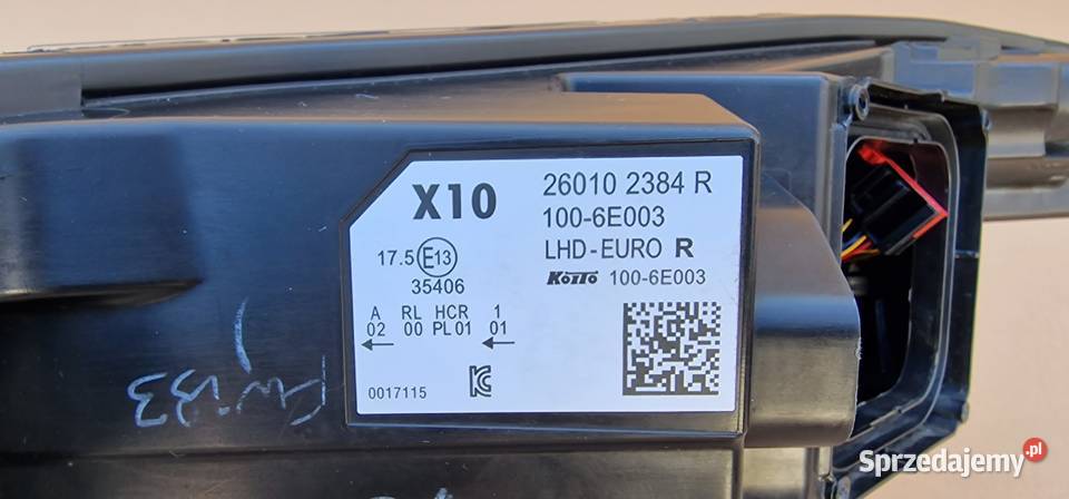 RENAULT ZOE II LIFT LAMPA REFLEKTOR PRAWY FULL Bieleń
