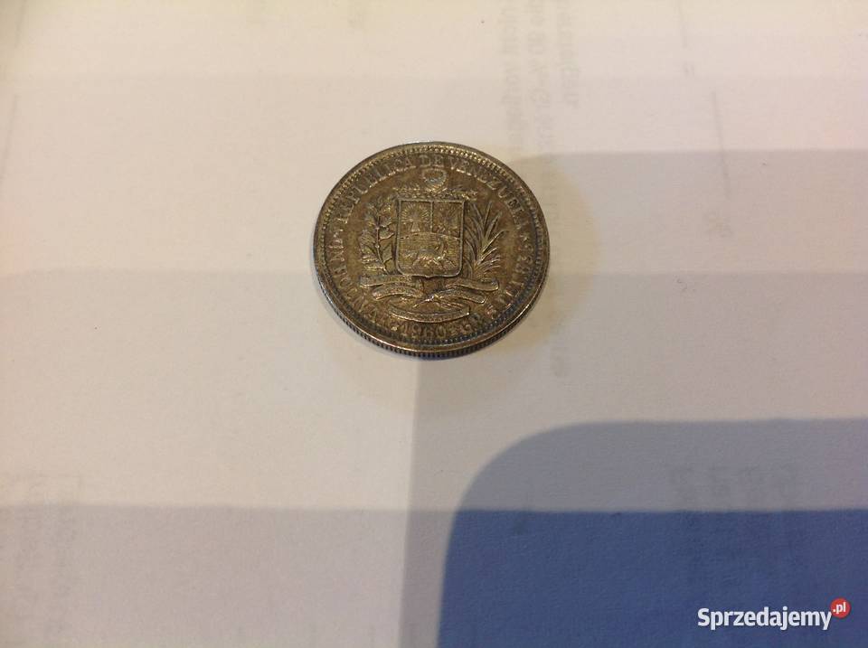 Srebrna Moneta Venezuela 1 Bolivar 1960 Srebro Numizmatyka lubuskie Nowa Sól