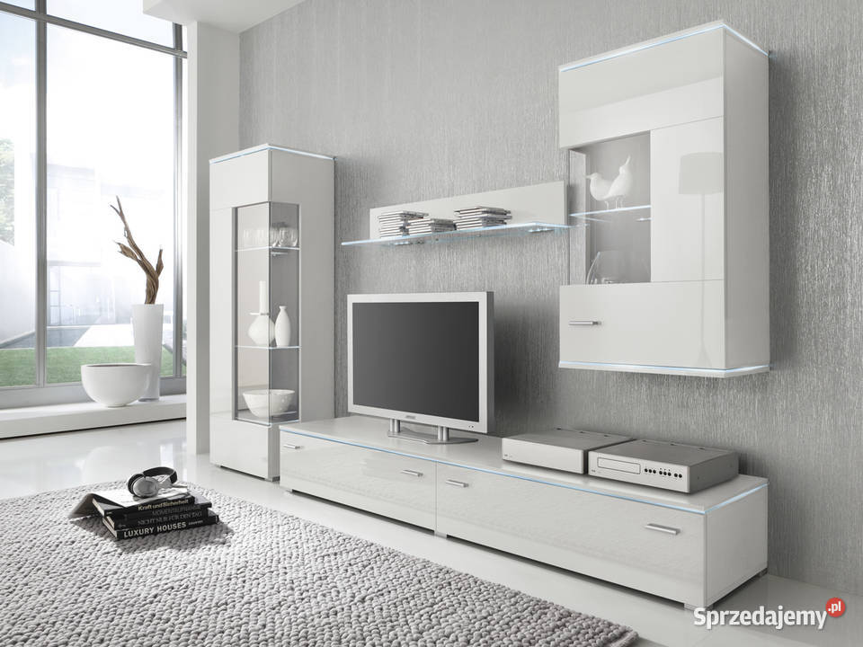 Meblościanka biała w wysokim połysku Luxus Jasienica Rosielna