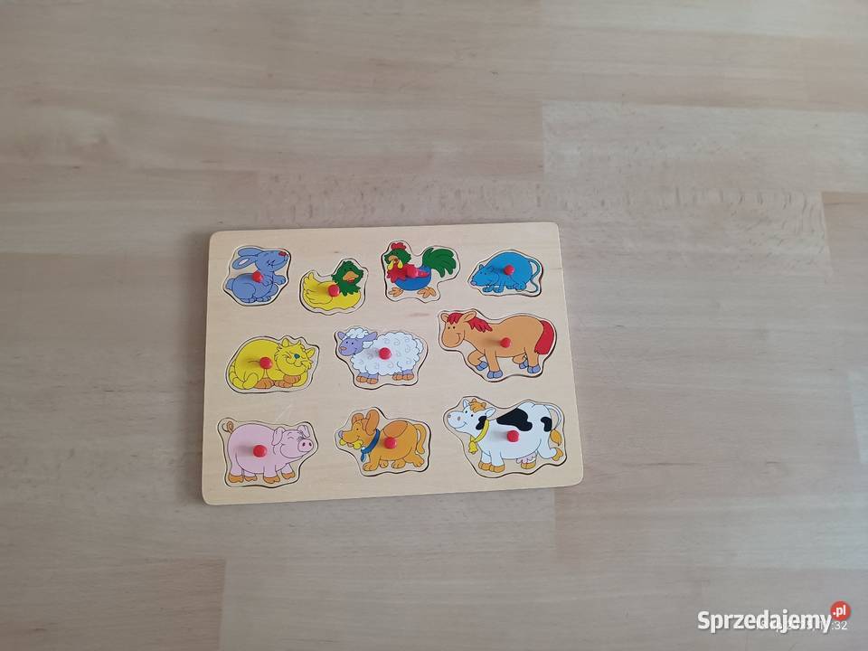 Drewniane puzzle układanki z uchwytami zwierzęta Szczecin