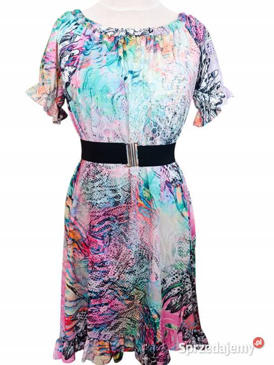 Sukienka hiszpanka ASYMETRYCZNA z falbaną Pątnów