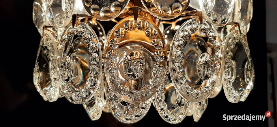 Żyrandol kryształowy Kinkeldey lata 60 lubelskie Chełm