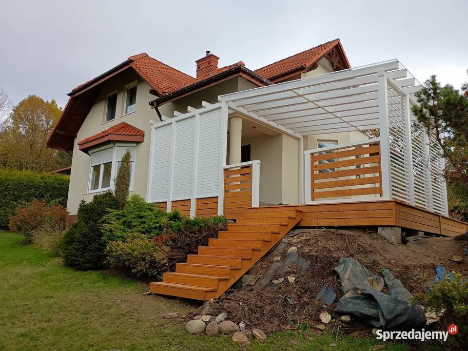 Taras drewniany zadaszenie tarasu architektura Nisko sprzedam