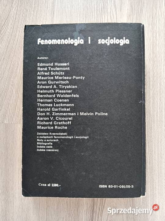 Fenomenologia i socjologia Zdzisław Krasnodębski małopolskie sprzedam