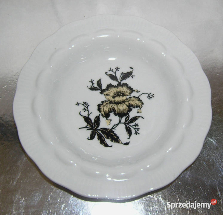 miseczka vintage porcelana czarno zlota rozaDd Bartków