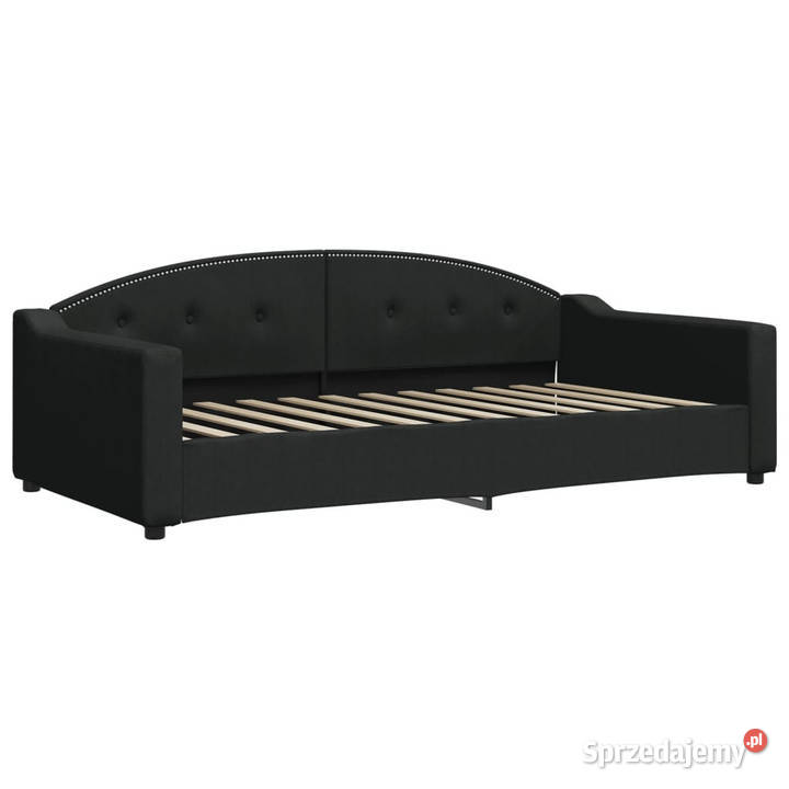 Sofa z funkcją spania czarna obita tkaniną 110cm Warszawa