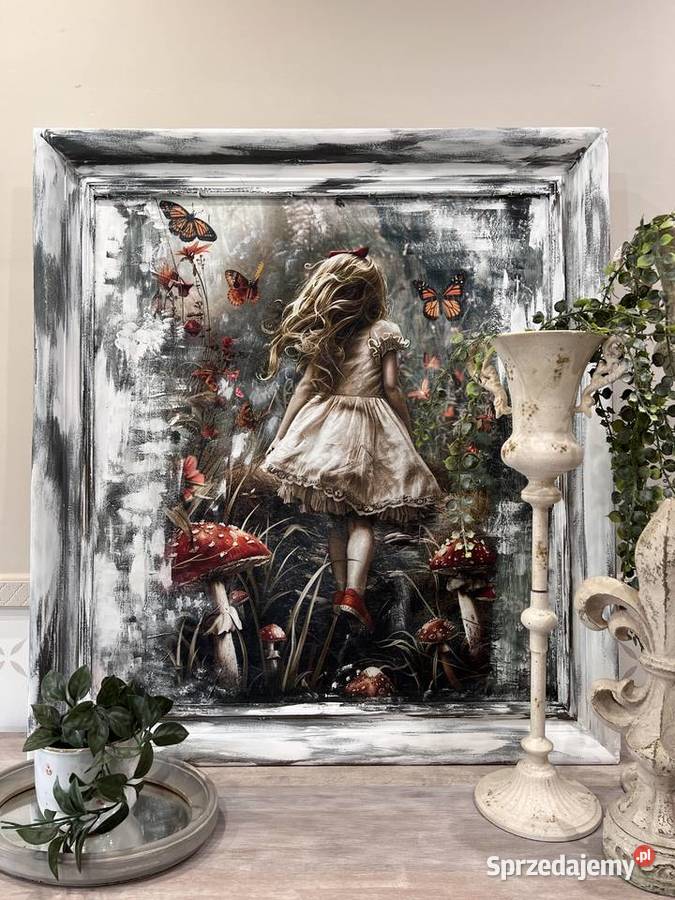 Obraz duży w starej drewnianej ramie Żary