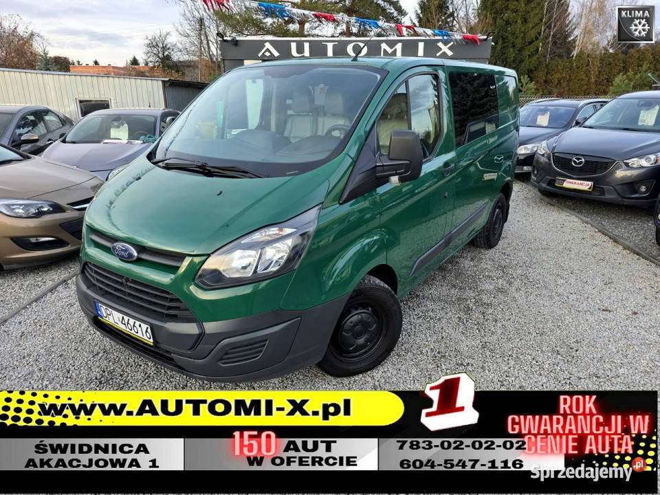 Ford Transit Custom Brygadówka 6 os HAK Skóry nieuszkodzony Świdnica