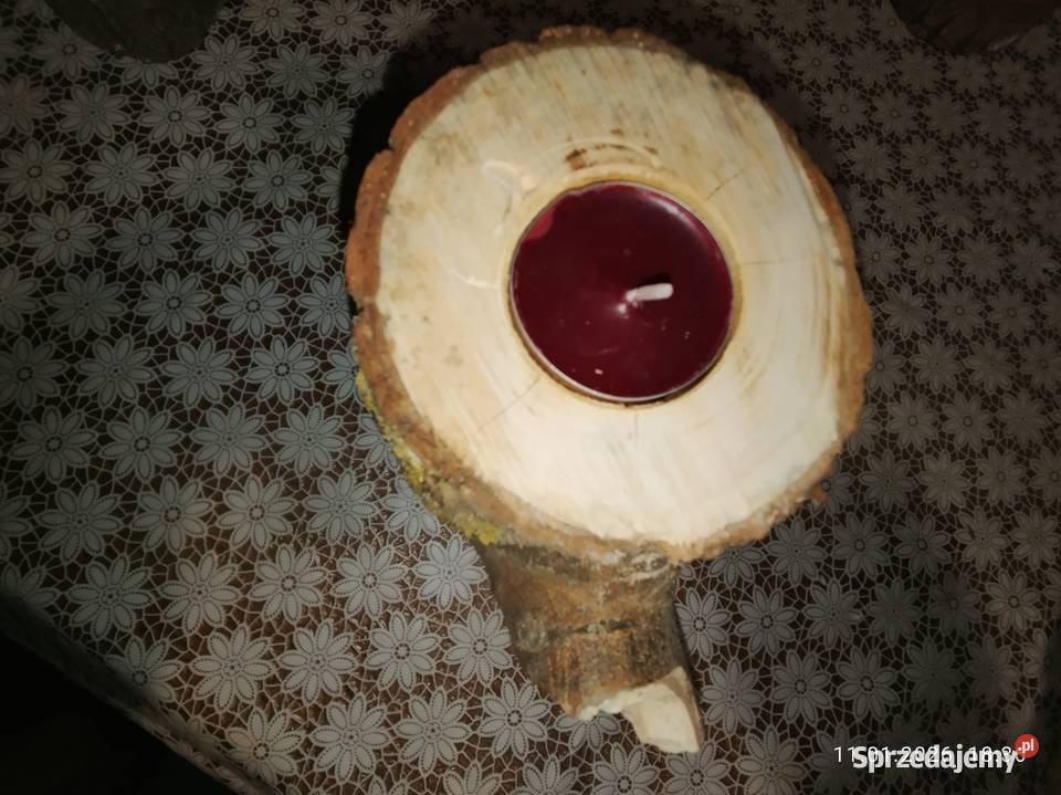 Świecznik drewniany wysoki Szubin sprzedam