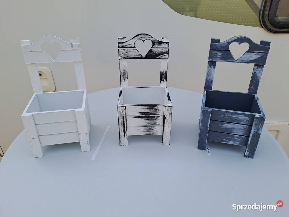 drewniane skrzynka pudełko osłonka box na kwiaty Sierpc