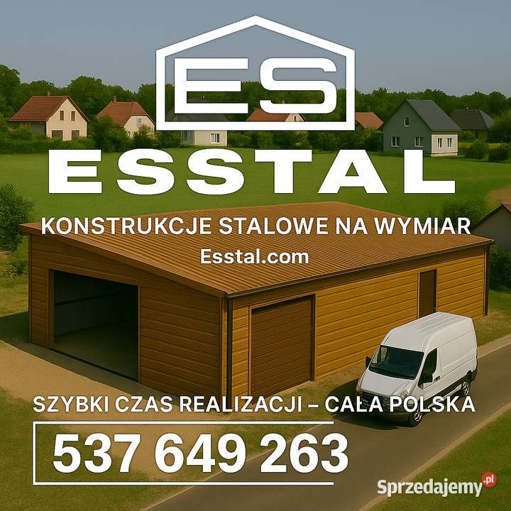 Garaż Blaszany Dwukolorowy Hala Magazynowa