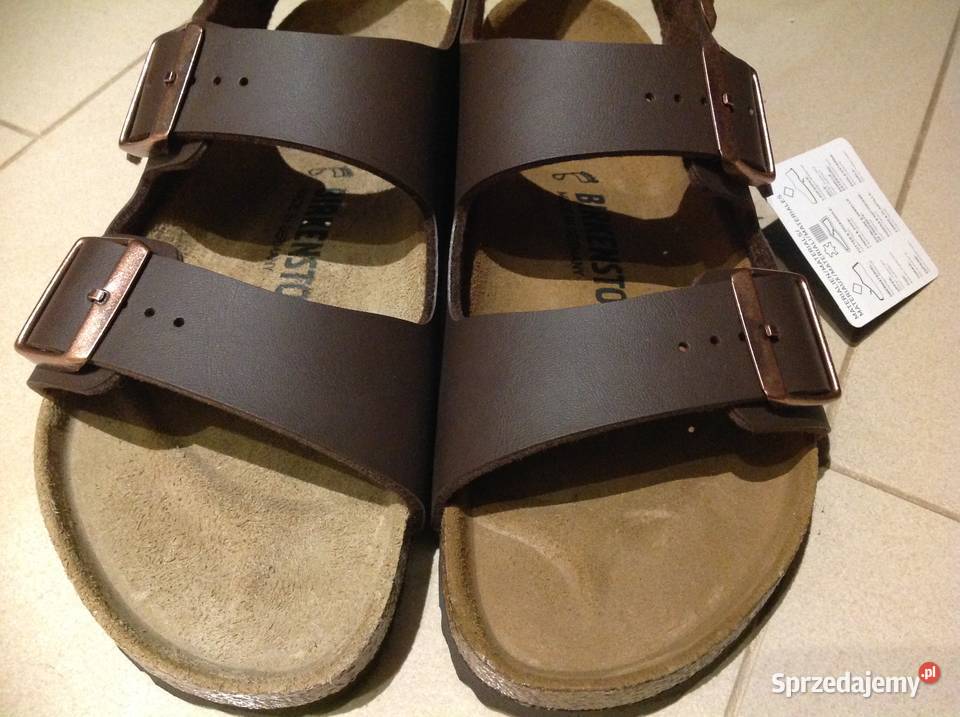 Brązowe Sandały Męskie BIRKENSTOCK 39 skórzane 25cm Nowa Sól