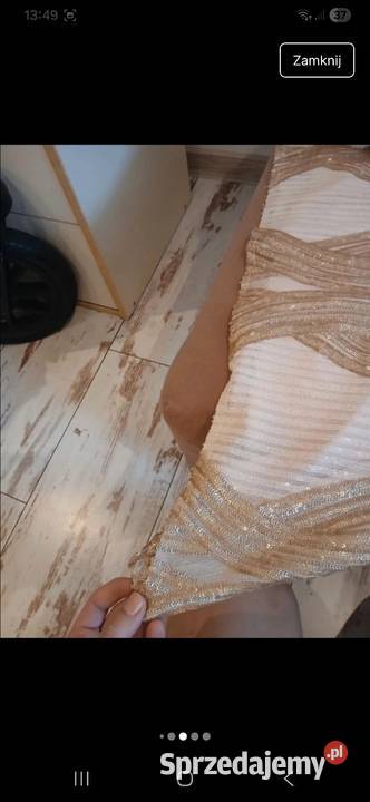 Długa piękna sukienka cekiny złoto M Spódnice i sukienki Kraków