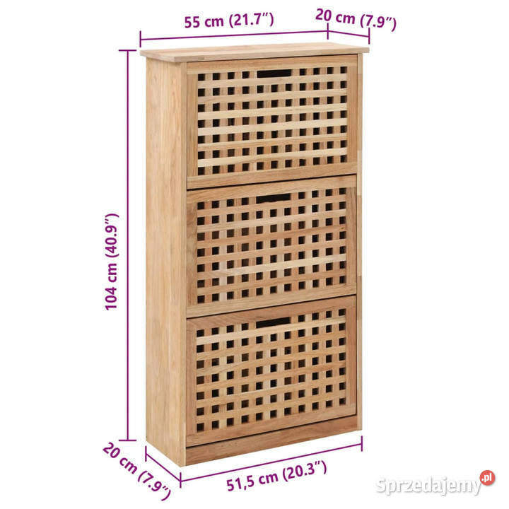 Szafka na buty 55x20x104 lite drewno orzecha Warszawa sprzedam