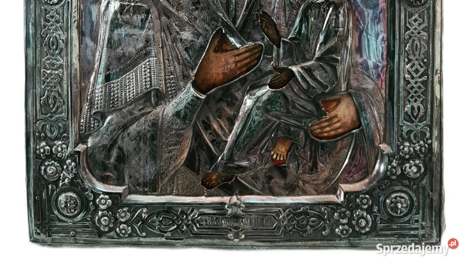 Ikona Matka Boża Tychwińska srebro 0358 Warszawa