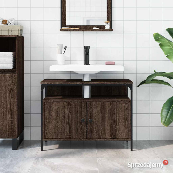 Szafka pod umywalkę brązowy dąb 80x30x60 Toaletki