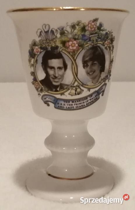 Porcelanowy kielich puchar Wade Ślub Diany 1981 Czeladź