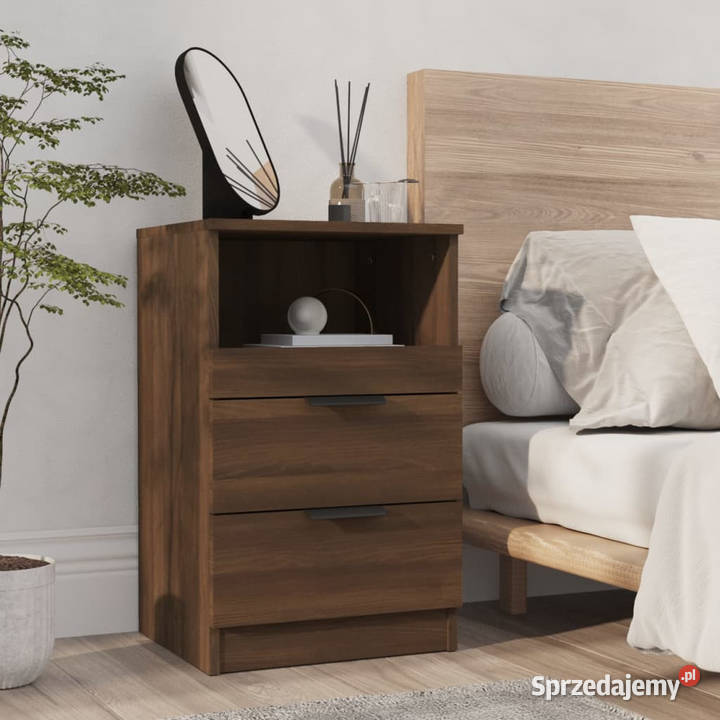 Szafki nocne 2 brązowy dąb materiał Nocne Warszawa