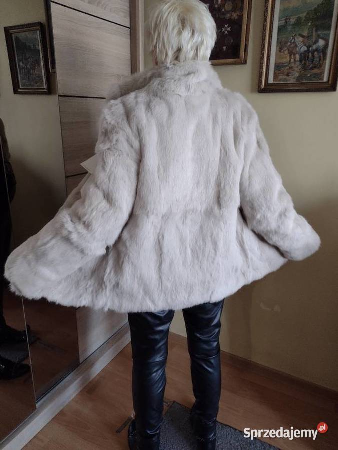 Futerko z królika Rex w kolorze mleka Nowe mazowieckie sprzedam