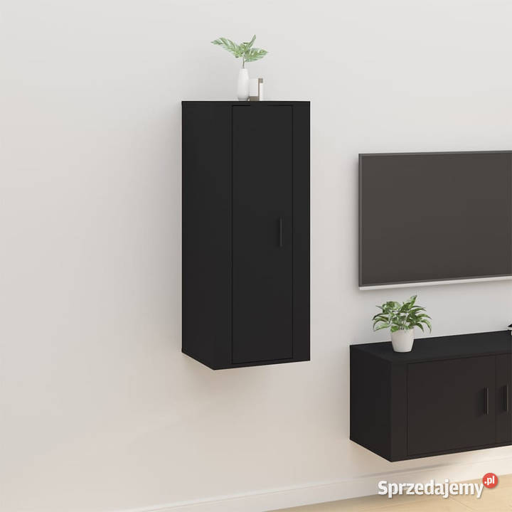 Wisząca szafka telewizyjna czarna 40x345x100