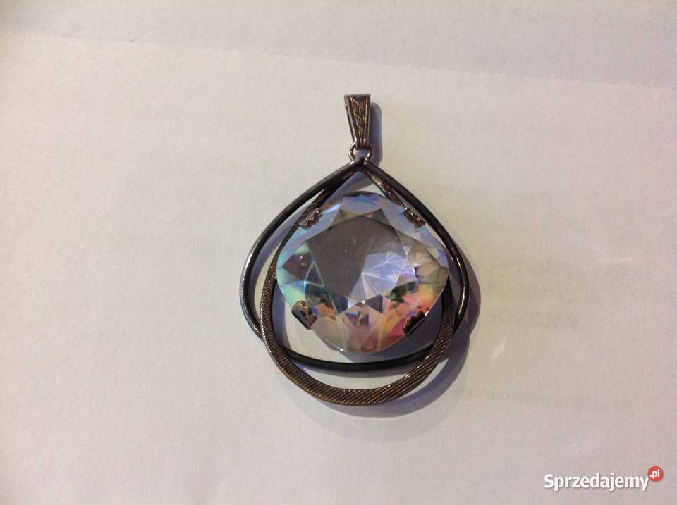 Duży Wisiorek Zawieszka z Kamieniem Vintage Nowa Sól sprzedam