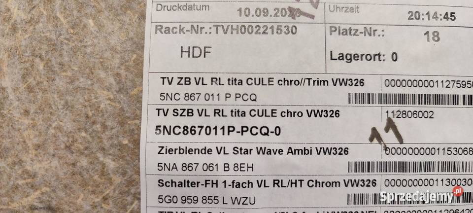 VW TIGUAN II BOCZEK DRZWI LEWY PRZÓD RHD ANGLIK