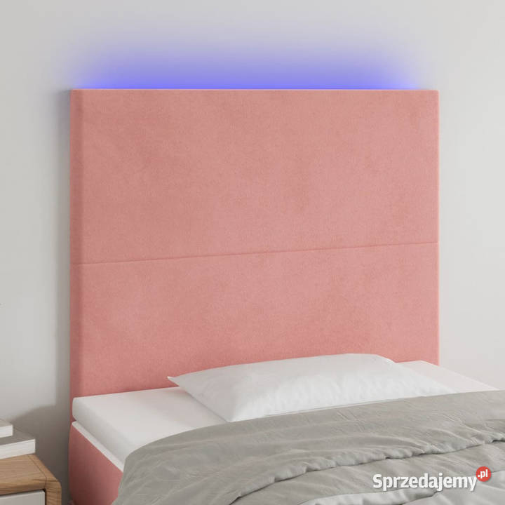 Zagłówek do łóżka z LED różowy 90x5x118128