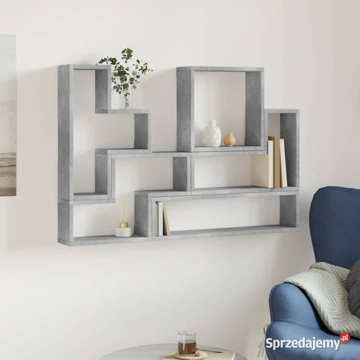 Półka ścienna szarość betonu 96x12x64 WM840803 Warszawa